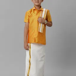 Ramraj Boys Ethnic Shirt and Dhoti With Angavastram-picture-55