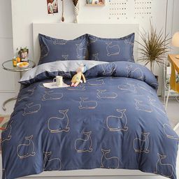 JC HOME Pure cotton Unisex Grey Bedding Set-image-16