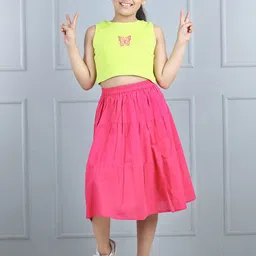 AWW HUNNIE Girls Crop Top With Skirt-image-51