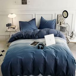 JC HOME Blue & Grey Self Design Regular AC Room Double King Bedding Set-picture-37