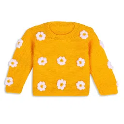 WINDROP SOLUTIONS Unisex Kids Floral Applique Woollen Pullover-38
