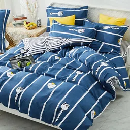 JC HOME Blue Printed Single Bedding Set-image-59