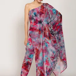 iki chic Women Blue & Red Tie-Dye Printed Co-Ords-9