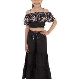 Kids Cave Girls Printed Top with Palazzos-picture-26