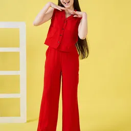 Stylo Bug Girls Shirt Collar Shirt With Trousers-image-39