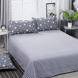 JC HOME Grey & White Printed Double Queen Bedding Set-image-70