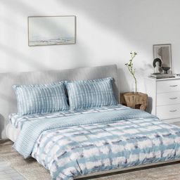 DDecor Blue & White Checked Cotton Double Queen Bedding Set-picture-22