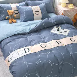 JC HOME Grey Solid Double King 4-Piece Bedding Set-53