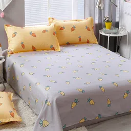 JC HOME Yellow & Grey Printed Bedding Set-image-19