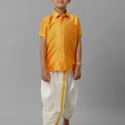 Ramraj Boys Slik Cotton Shirt with Dhoti Pants-25