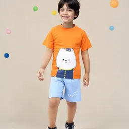 Toonyport Boys Printed Pure Cotton T-shirt with Shorts-image-89