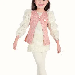 Little Dolly Girls Printed Top with Leggings & Waistcoat-image-31