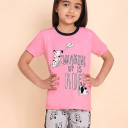 YK Girls Printed T-shirt With Shorts-picture-46