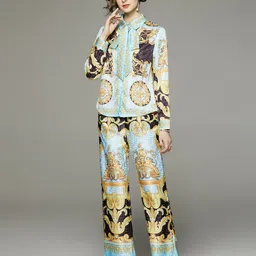 JC Collection Printed Long Sleeves Shirt with Trousers-image-54