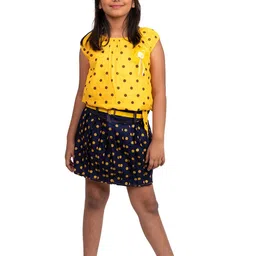 BAESD Girls Polka Dots Printed Top with Skirt-image-84