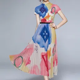 JC Collection Women Blue & Yellow Abstract Printed Co-Ords-picture-20