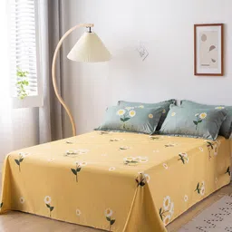 JC HOME Green & Yellow Printed Double Queen Bedding Set-image-85