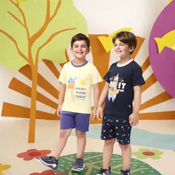 Toonyport Boys Pack of 2 Printed Cotton T-shirt with Shorts-image-36