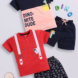 Toonyport Boys Pack Of 2 Printed T-shirt with Short-image-29
