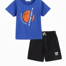 Campana Boys Printed Pure Cotton T-shirt With Shorts-image-82