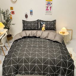 JC HOME Grey Printed Single Bedding Set-image-47