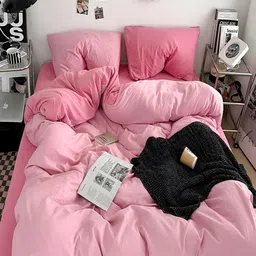 JC HOME Pink AC Room Single Bedding Set-32