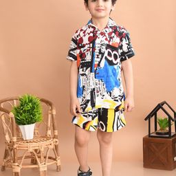 Superminis Boys Printed Shirt with Shorts-image-14