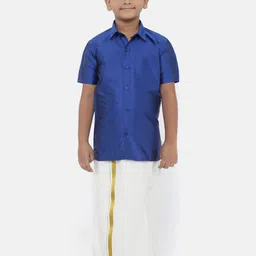Ramraj Boys Shirt Collar Short Sleeves Shirt With Dhoti Set-picture-29