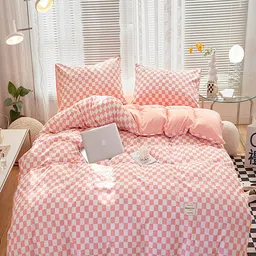 JC HOME Peach & White Geometric Bedding Set-image-21