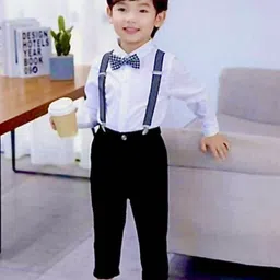 BAESD Boys Shirt Collar Shirt with Trouser-image-5