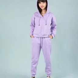 TWEENY MINI Girls Hooded Cotton Fleece T-shirt with Pyjamas-image-53