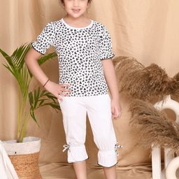 Kids Cave Girls Printed Top with Capris-image-93