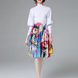 JC Collection Printed Top with Skirt-picture-23