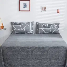 JC HOME Grey Printed Double King Bedding Set-image-72