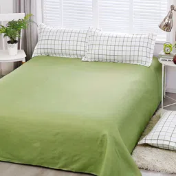 JC HOME Green Solid Double Queen Bedding Set-24