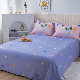JC HOME Blue & Pink Printed Pure Cotton Bedding Set-image-42