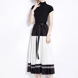 JC Collection High Neck Top & Colourblocked Skirt-image-20