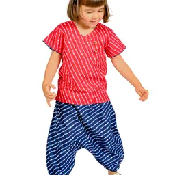 Tiny Bunnies Girls Printed Top with Dhoti Pants-picture-13