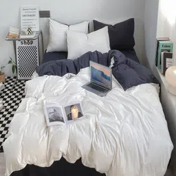 JC HOME Navy Blue & White Double XL Bedding Set-image-92