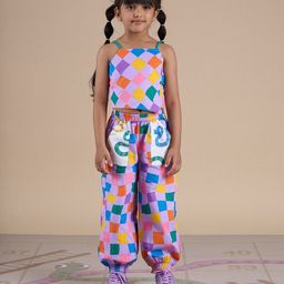 LIL DRAMA Girls Printed Cotton Top with Palazzos-picture-22