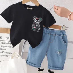 INCLUD Boys Printed T-shirt with Denim Shorts-image-24