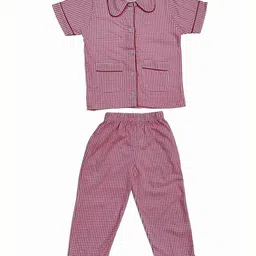 Zoom Minimondo Unisex Kids Red & White Checked clothing set Set-picture-13
