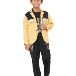 DKGF FASHION Boys Yellow & Black 3-Piece Clothing Set-image-28