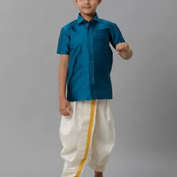 Ramraj Boys Slik Cotton Shirt with Dhoti Pants-picture-56