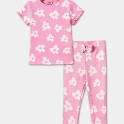 R&B GirlsFloral Printed Pure Cotton Top With Pyjamas-picture-0