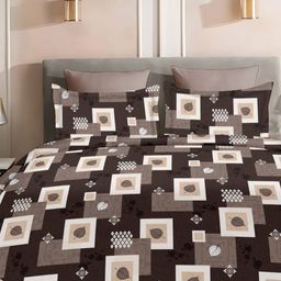 Laying Style White & Black Geometric Polycotton 4 Piece Double King Regular Bedding Set-picture-31
