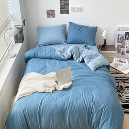 JC HOME Blue 4 Pieces Bedding Set-image-61