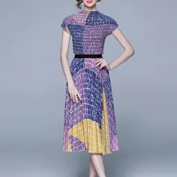JC Collection Printed Boat Neck Short Sleeves Top With Skirt Co-Ords-picture-46