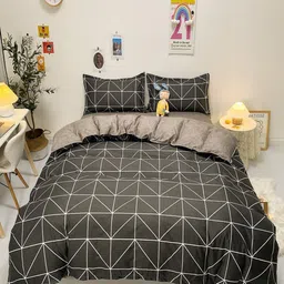 JC HOME Grey  White Printed Bedding Set-image-83