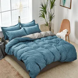 JC HOME Blue & Grey Printed Single Bedding Set-picture-30